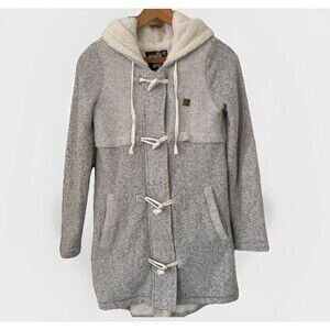 Rip Curl Penny Longline Fleece Jacket Women's S Cream‎ Casual Retro Warm